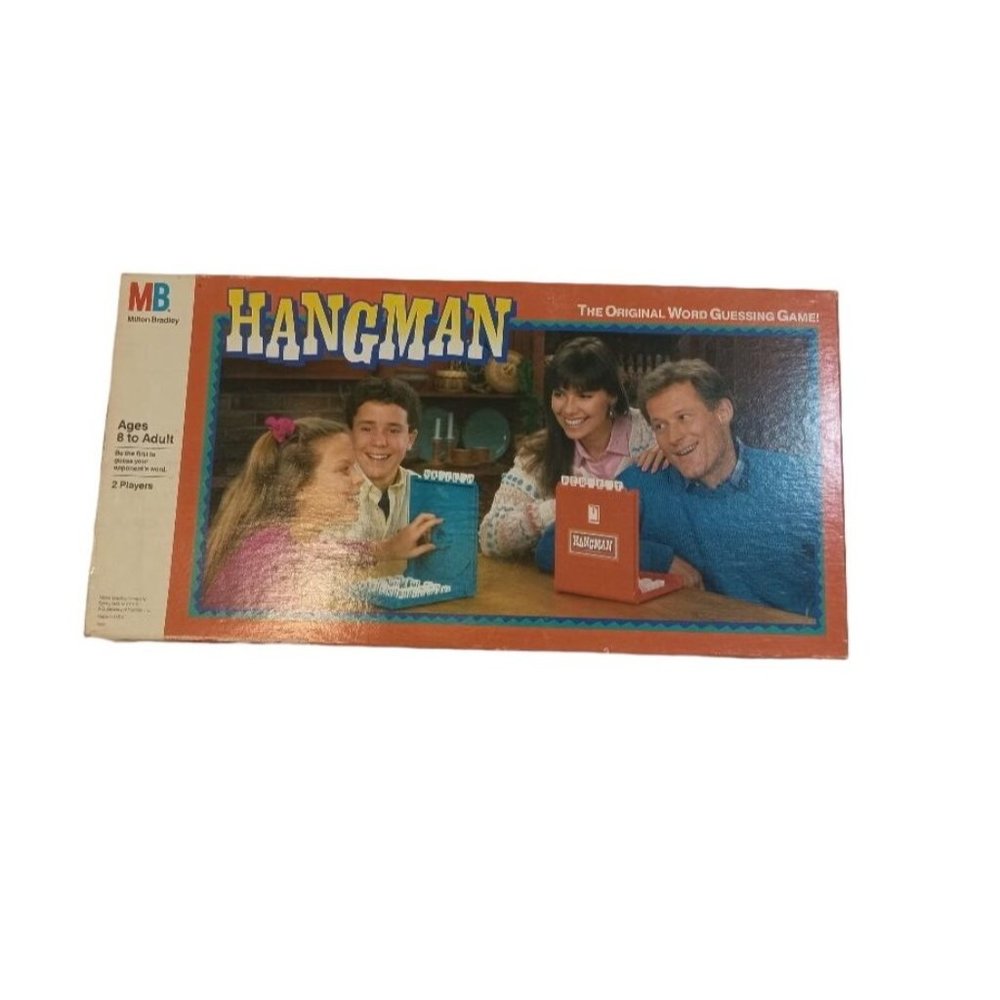 Milton Bradley Board Game Hangman 1988 Word Guessing Game 4623 Complete Vintage